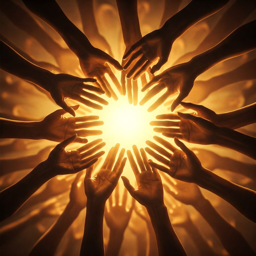AI image of hands coming together