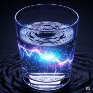 AI image of a glass of charged water